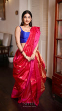 Load image into Gallery viewer, RANI RED AND PINK CHANDERI SILK SAREE CSA24-6
