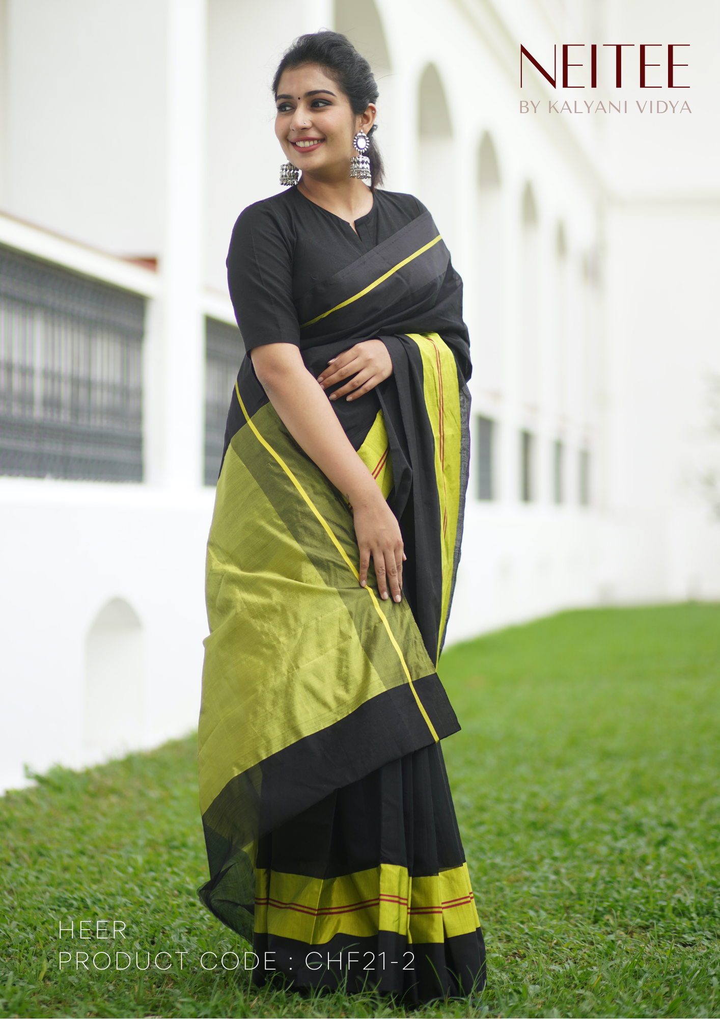 Classic Black khadi weaving saree – Silk Ethnics